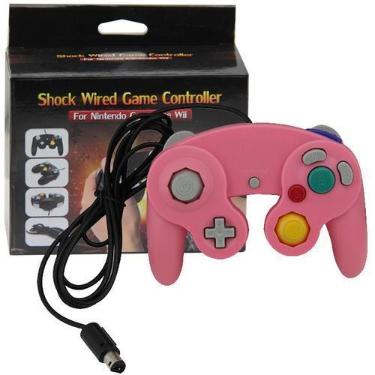 Imagem de Controle Para Game Cube Nintendo Wii/U Switch Computador Rosa - TechBr