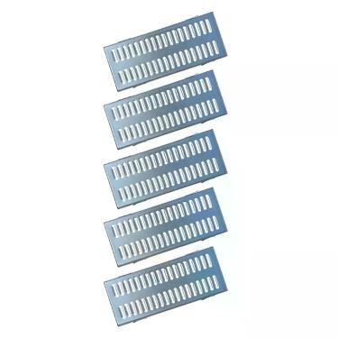 Imagem de Kit Ralo Grelha Linear GEZ003X5OM com Caixilho em Aço Galvanizado Cinza Ouro Minas 20x50cm