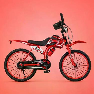 Imagem de Bicicleta Infantil Motocross Aro 20 Vermelha 7 a 12 Anos LED + Pneu Gr