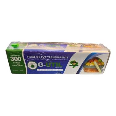 Imagem de Caixa Rolo De Filme Pvc 28cm X 300 Metros Trilho Cortante - Sem marca