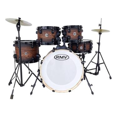 Imagem de Bateria Acústica Rmv Bumbo 20 Modelo Cross, Castanha escura