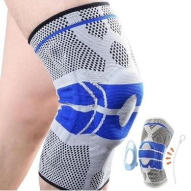 Imagem de Joelheira Ortopédica Articulada com Suporte Patelar e Compressão (M(M)) | Anel em silicone | Hastes laterais em aço flexível | Material respirável e confortável | Ideal para atividades físicas