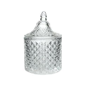 Imagem de Mini bomboniere de vidro com tampa 10x6cm - Freecom