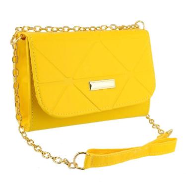 Imagem de Bolsa feminina transversal de ombro alça tiracolo - GF Griff, Amarelo