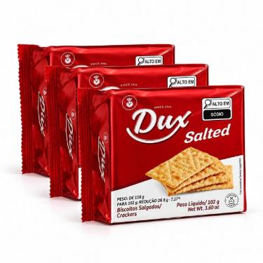 Imagem de kit 3 Biscoito Crackers DUX Salted 102g
