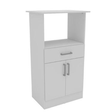 Imagem de Balcão Armário Multiuso para Forno 2 Portas 1 Gaveta 50cm Cor Branco -