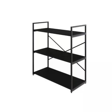 Imagem de Estante C/03 Prateleiras 84x80x33cm Yon Preto Tx/est.preta Preto Tx/est.preta