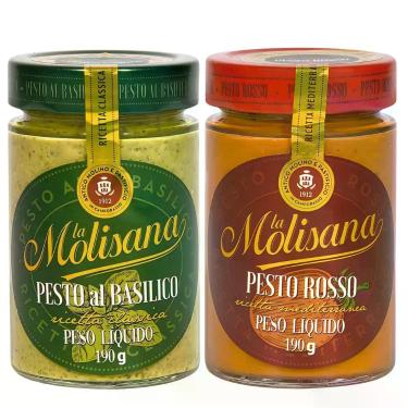 Imagem de Kit Molho Pesto Al Basilico e Pesto Rosso La Molisana 190g