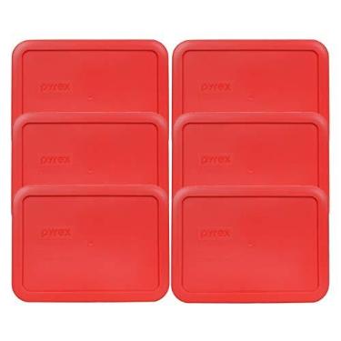 Imagem de Tampa de plástico retangular para armazenamento de alimentos Pyrex 7210-PC 3 xícaras - pacote com 6