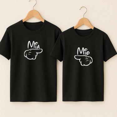 Imagem de Camiseta Algodão Unissex Estampa Mio Mia Lindo Carinho Afeto Amor Nova