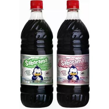 Imagem de Kit Xarope de Groselha Diet E Guaraná Diet 970ml - Saborama