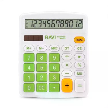 Imagem de Calculadora Colorida De Mesa 12 Dígitos Escolar Escritório Comercial -
