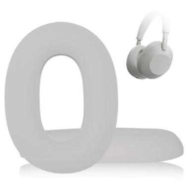 Imagem de Adhiper Capas de silicone para fones de ouvido Sony WH-1000XM6, acessórios XM6, capa protetora de silicone, à prova de suor e facilmente lavável - prata platinada
