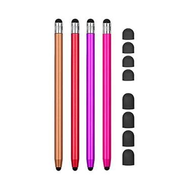 Imagem de Caneta Estilo Touchscreen Universal 2 em 1 para Todos os Tablets e Celulares com Tela Tática 8 Pontas de Borracha Macia Substituíveis