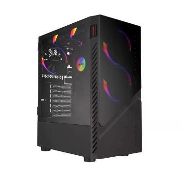 Imagem de Gabinete Gamer Set Black Vulcan - Lateral Em Vidro -...