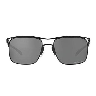 Imagem de Oakley Óculos de sol masculinos Oo6048 Holbrook Ti Square, Preto acetinado/Prizm preto polarizado, 57 mm