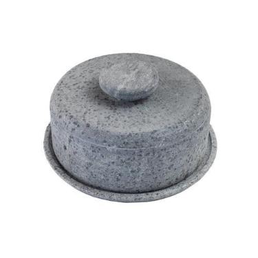 Imagem de Boleira e Queijeira Gourmet Tampa de Pedra Sabão P 10x20cm - Industria