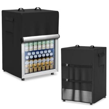 Imagem de MUTUSHI Capa Para Freezer Vertical Externo Mini Geladeira Compacta De 3,0 Cm, À Prova D'Água E Poeira, Com Zíper Duplo, 23" Largura X 22" 34" Altura, Preta