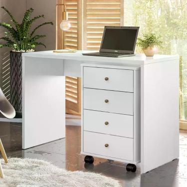 Imagem de Gaveteiro 4 Gavetas Com Rodizios Office Estônia Branco