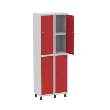 Imagem de Armário Locker 2 Colunas, 4 Portas com Prateleira Central com 2 Chaves