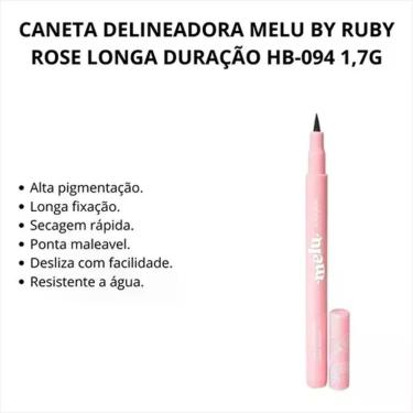 Imagem de Caneta Delineadora Melu RR0942 Longa Duração à Prova d'água Ponta ultra-fina Preto Ruby Rose