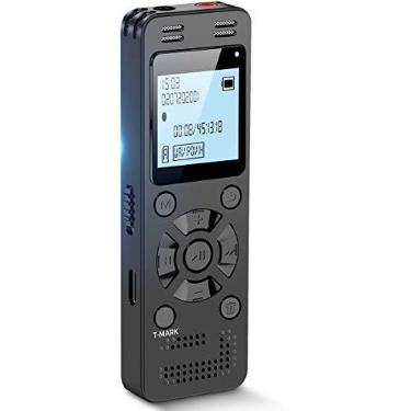 Imagem de Gravador de voz digital de 128 GB para reuniões de palestras - EVIDA 9296 horas, dispositivo de gravação ativado por voz, gravador de áudio com reprodução, senha