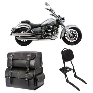 Imagem de Alforge Mala Bolsa Baú Traseiro 85 litros Liso Sissy Bar Shineray Denv