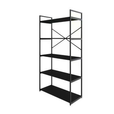 Imagem de Estante C/05 Prateleiras 152x80x33cm Yon Preto Tx/est.preta Preto Tx/est.preta