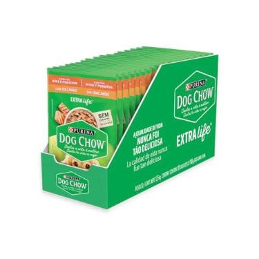 Imagem de Pack Ração Úmida Cães Adultos Pequenos Dog Chow Salmão - Com 15 Sachês 100g
