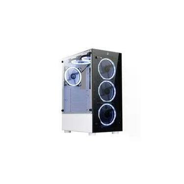 Imagem de Gabinete Gamer Rise Mode Glass 06X Frost, Mid Tower, ATX, Frontal e Lateral em Vidro Temperado, Sem FANs, Branco - RM-WT-06X-FW