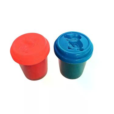Imagem de Massinha Modelar Infantil Com Forminha Na Tampa 2 Potes 50g Cor:Red & 
