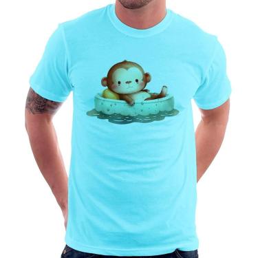 Imagem de Camiseta Ursinho Bebê Na Piscina  - Foca na Moda, Azul claro, M