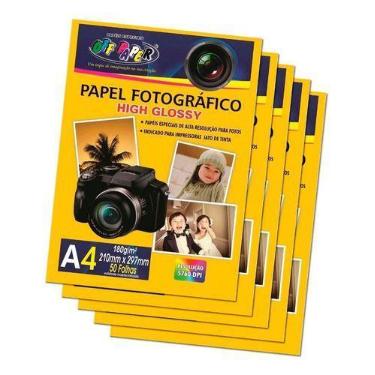 Imagem de Papel Foto Fotográfico High Glossy 180g A4 1000 Folhas - OFF PAPER, Br