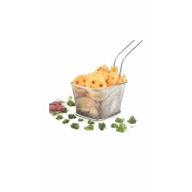 Imagem de 10 Mini Cesto P/ Fritura Servir Porções Quentes Batata Frita - Congrat