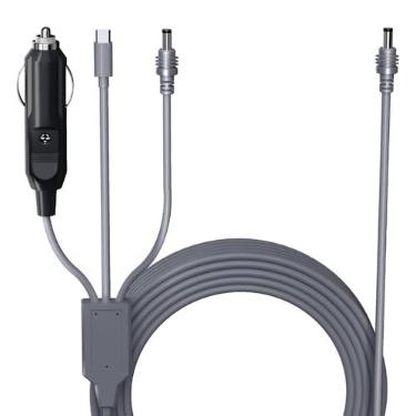 Imagem de Zinweyton Mini cabo Starlink 3 em 1 de 15 pés/5 m, USB C/carregador de carro/DC para DC substitutos Starlink Mini cabo de alimentação à prova d'água