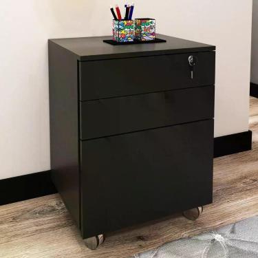 Imagem de Gaveteiro Arquivo Com Chave E Rodízios Cr25045 Preto - MULTIMOVEIS