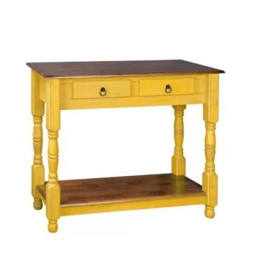 Imagem de Aparador 2 gavetas e Pés Torneados - Tommy Design - Meyer, Amarelo