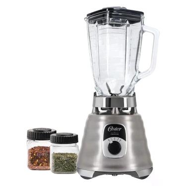 Imagem de Kit Liquidificador New Osterizer Clássico com Mini Copos Jarra de Vidro Aço Escovado Oster