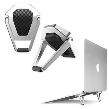 Imagem de Suporte ajustável para laptop e teclado - 2 peças | Design ergonômico para laptop - Mini almofada de resfriamento de alumínio | Suporte para teclado| Suporte para laptop portátil para MacBook, Noteboo