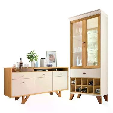 Imagem de Buffet Soft E Cristaleira ópera Off White Cinamomo – Hb Móveis
