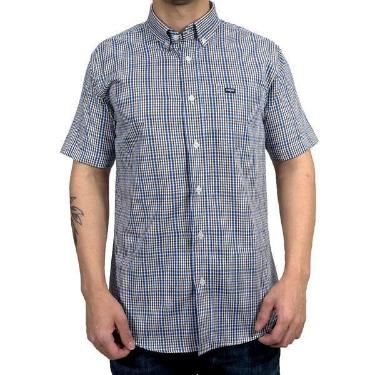 Imagem de Camisa Xadrez Manga Curta Algodao Com Bolso Dawson, Azul, XG