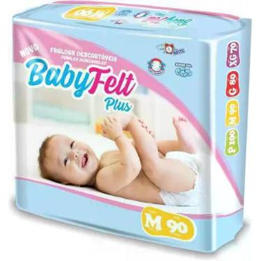 Imagem de Kit 4 Fralda Descartável Baby Felt Noturna Infantil M - 90 Unidades -