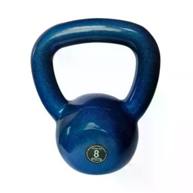 Imagem de Kettlebell 8,0kg Treinamento Funcional Revestido com PVC Emborrachado Preto Anilhas Fitness 8KG