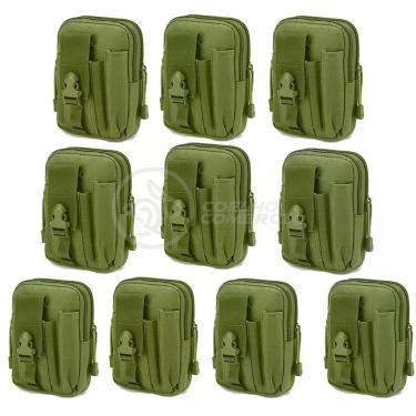 Imagem de Kit 10 Bolsas Verde Militar Kits De Sobrevivência E Atividades De Camping verde