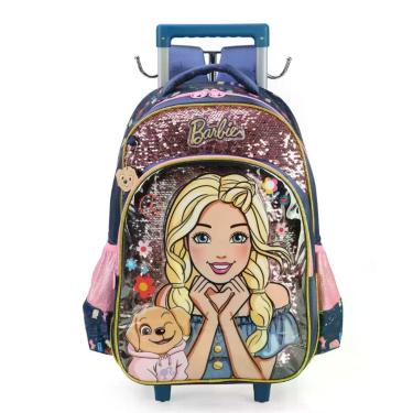 Imagem de Mochila de carrinho g c alca barbie azul veterinaria pet mattel