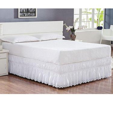 Imagem de Saia para Cama Box Queen Perolla Bordado Ultrassônico - Branco