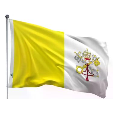 Imagem de Bandeira Do Vaticano Estampada Tamanho Oficial 0,90x1,28m - Pátria Bor