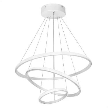 Imagem de Lustre Luminaria Pendente 3 Em 1 Arcos Argolas Moderno Aneis Regulavel Bivolt Decoraçao Casa Quarto Sala