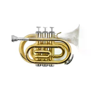 Imagem de Trompete Harmonics HMT-500L Pocket Afinação Bb Acabamento Laqueado Dourado