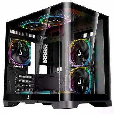 Imagem de Gabinete Gamer RM-GA-GC-FB Mid Tower M-ATX ITX Vidro Temperado Painel Lateral Transparente Preto Rise Mode